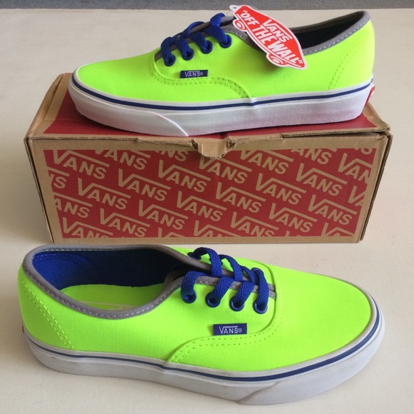 vans authentic neon green